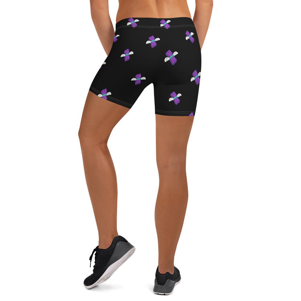 Woman wearing cannabis apparel shorts, Lightweight Shorts Womens, Munchy Merchy