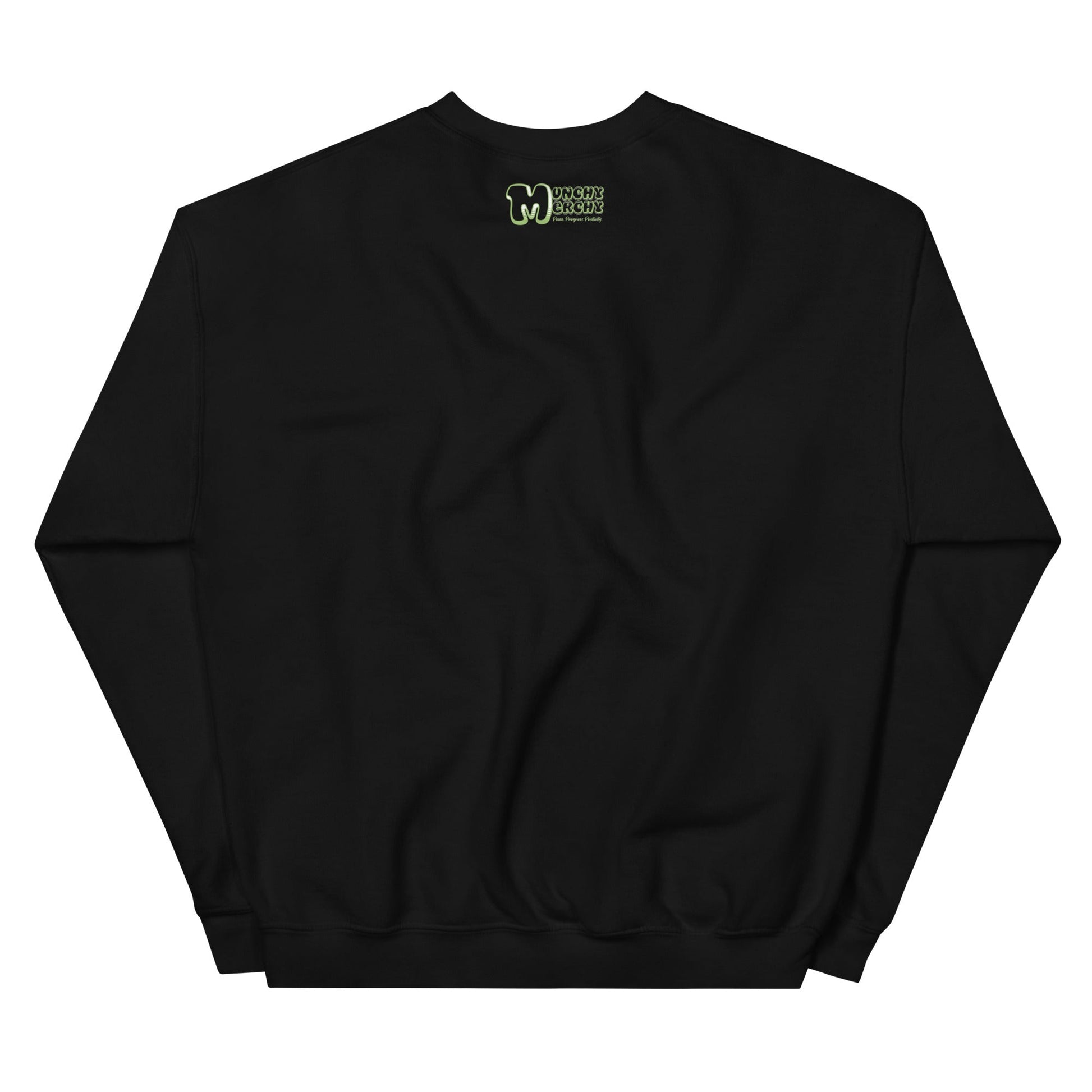 Black Stylish Unisex Crewneck Sweatshirt - back | Canna Hit It? | Munchy Merchy