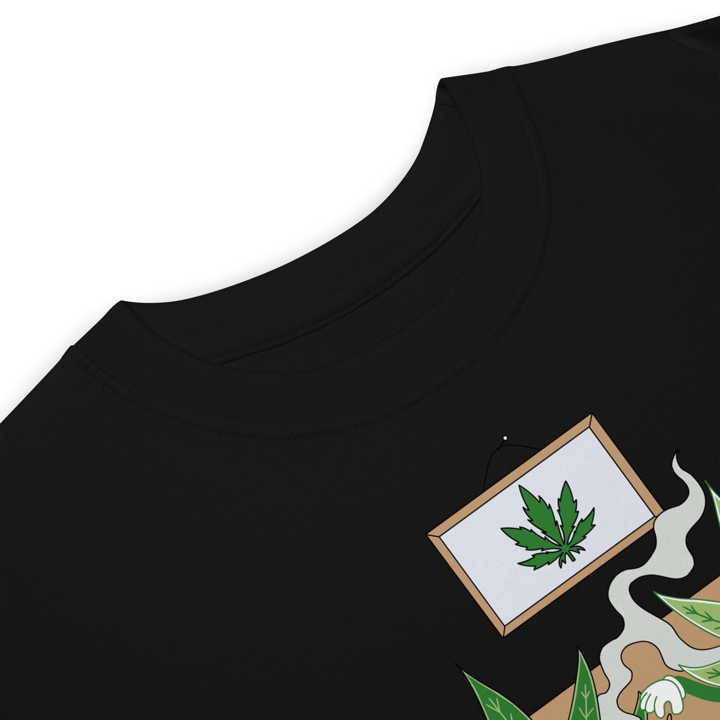 Black T Shirt With Weed | Canna Hit It? T-Shirt - zoom detail | Munchy Merchy