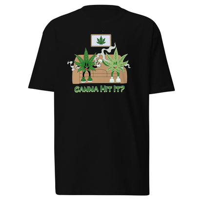 Black T Shirt With Weed | Canna Hit It? T-Shirt | Munchy Merchy