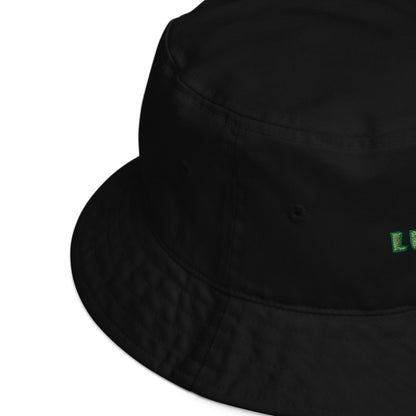 Black cannabis bucket hat side view, Cool Bucket Hat, Munchy Merchy