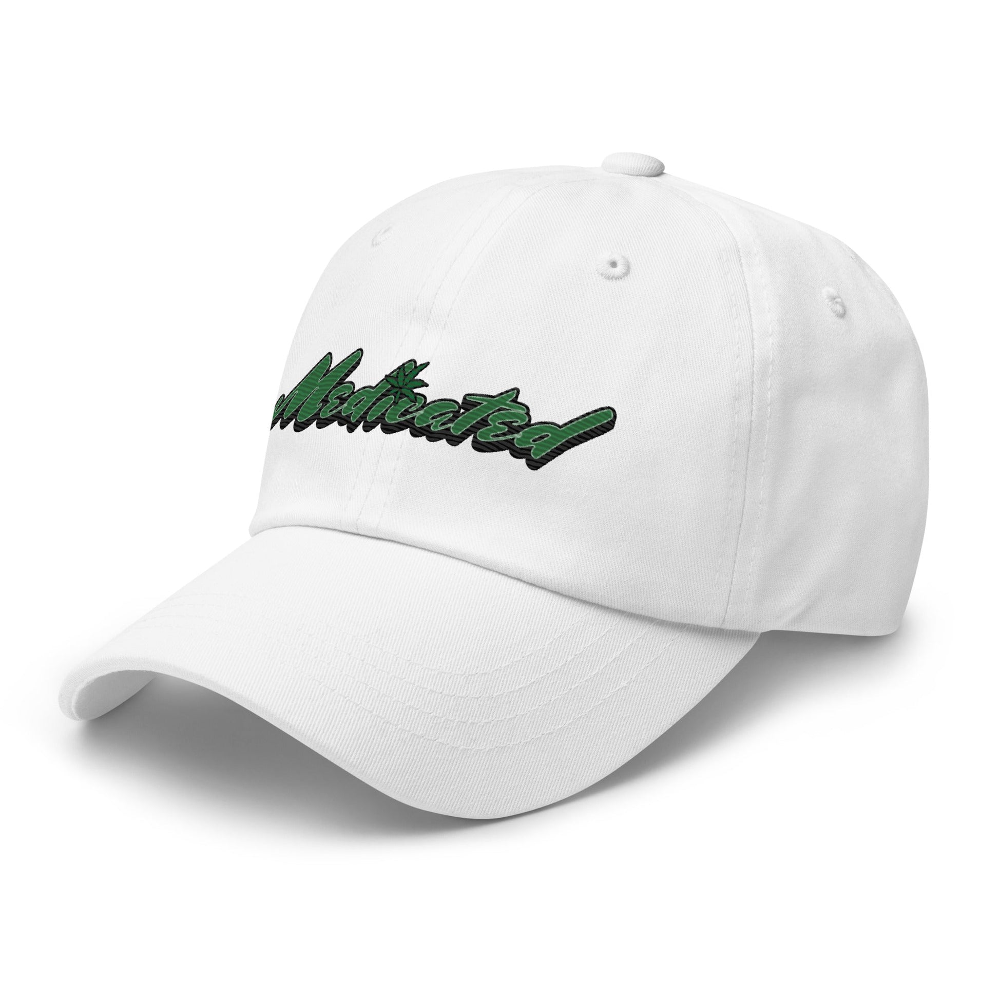 White dad hat left side view, Dad Trucker Hat, Munchy Merchy