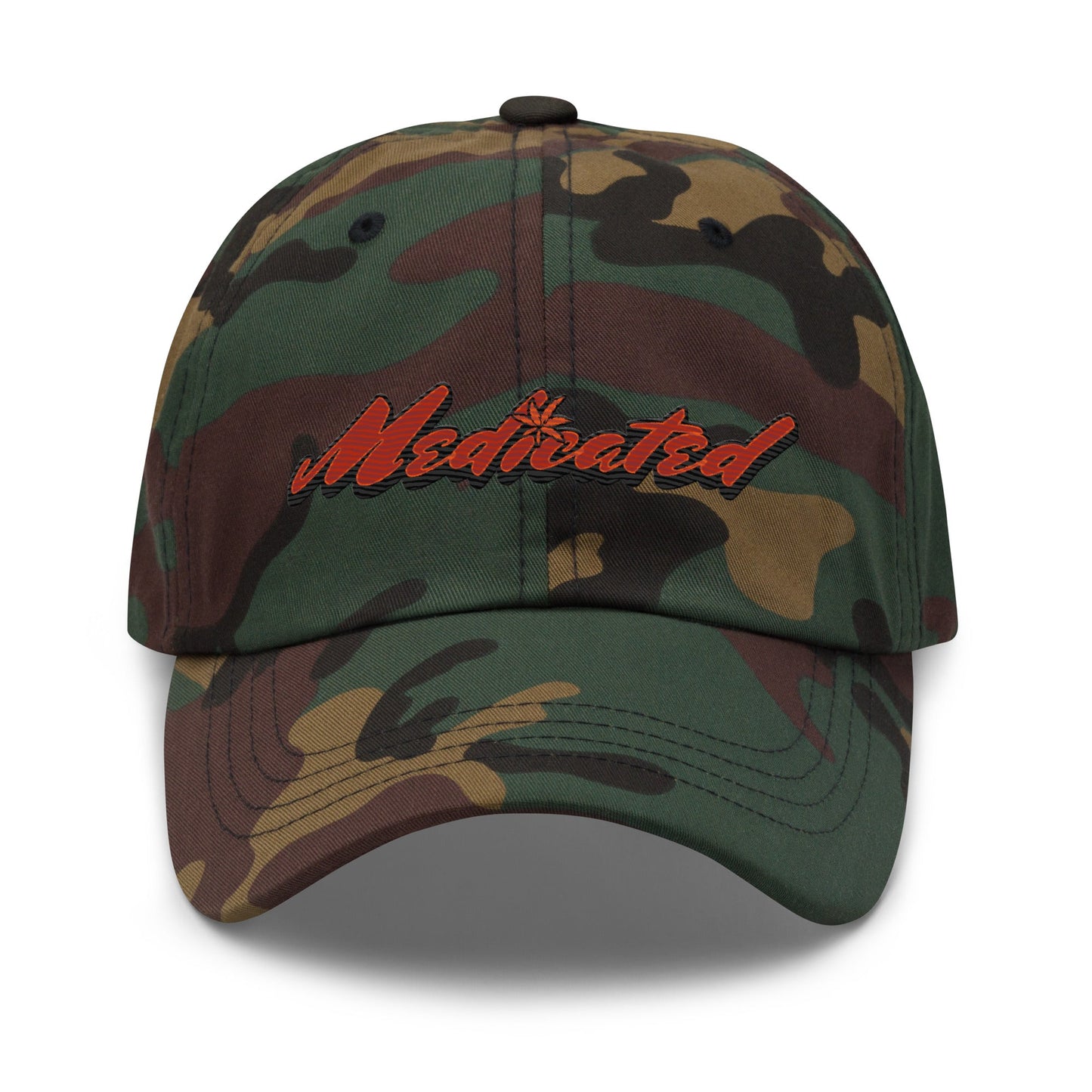 Camo dad hat front view, Dad Trucker Hat, Munchy Merchy