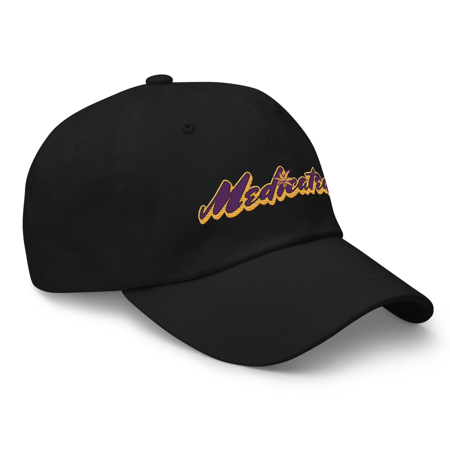 Black dad hat right side view, Dad Trucker Hat, Munchy Merchy