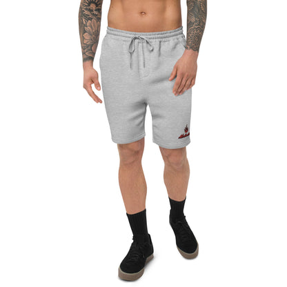 Man wearing grey cannabis apparel shorts front, Cotton Shorts With Pockets, Munchy Merchy