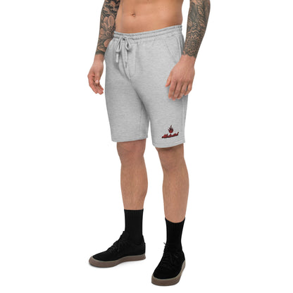 Man wearing grey cannabis apparel shorts, Cotton Shorts With Pockets, Munchy Merchy