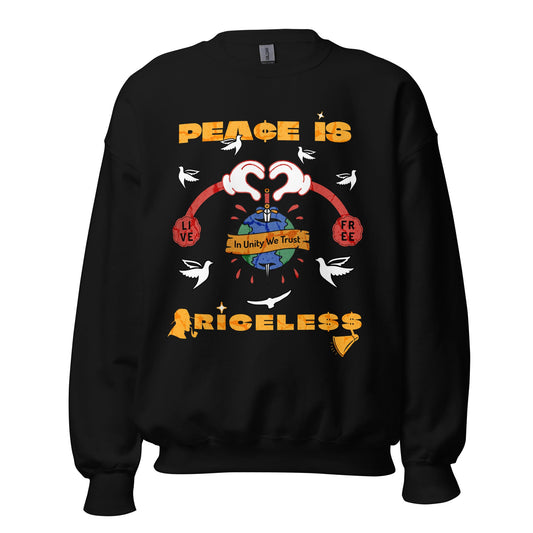 Black graphic crewneck sweatshirt, Munchy Merchy