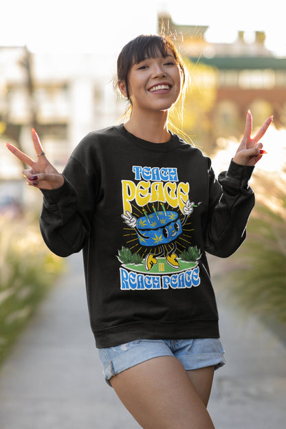 Graphic Crewnecks Sweatshirts | Reach Peace Sweatshirt | Munchy Merchy