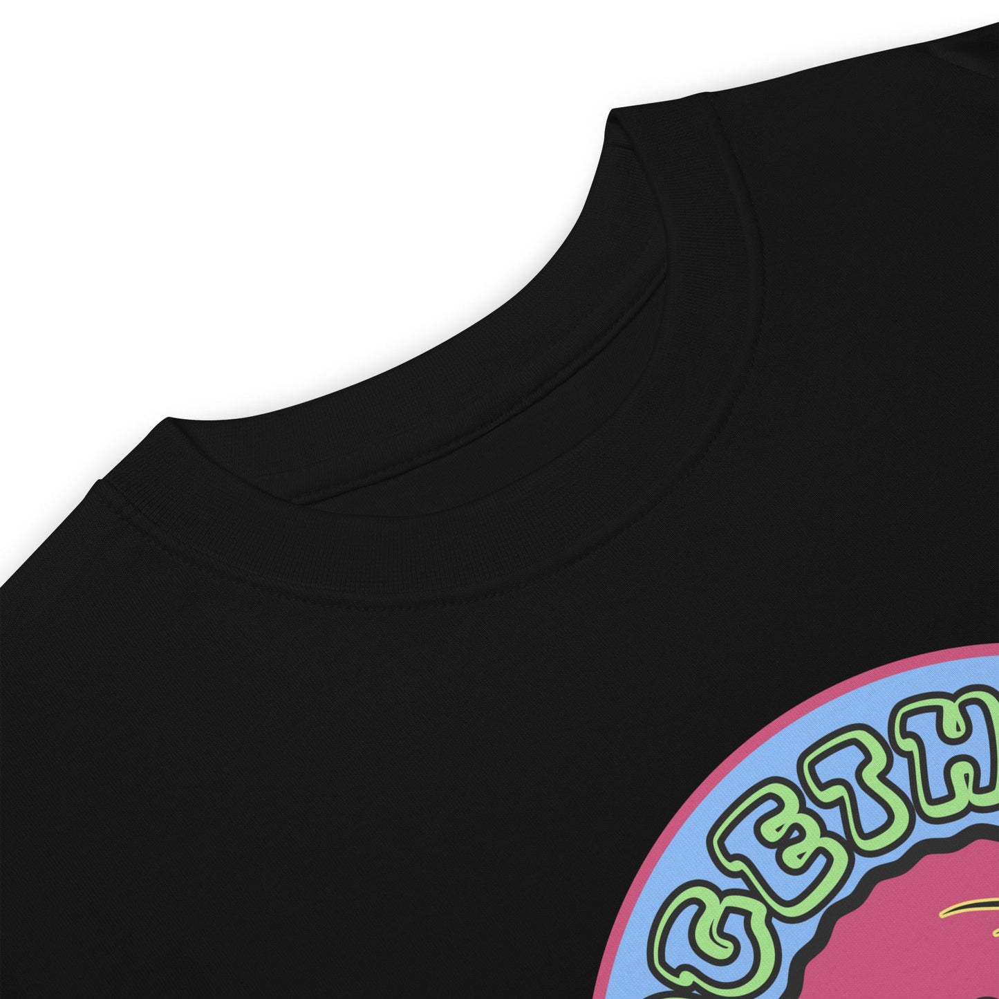 Black Short Sleeve T-Shirt zoom detail, Munchy Merchy